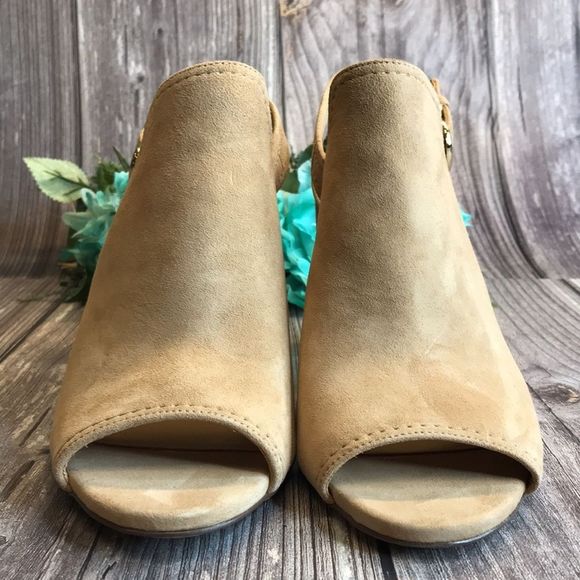 NATURALIZER Raquel Bamboo Tan Leather Slingbacks 10M - Picture 7 of 7